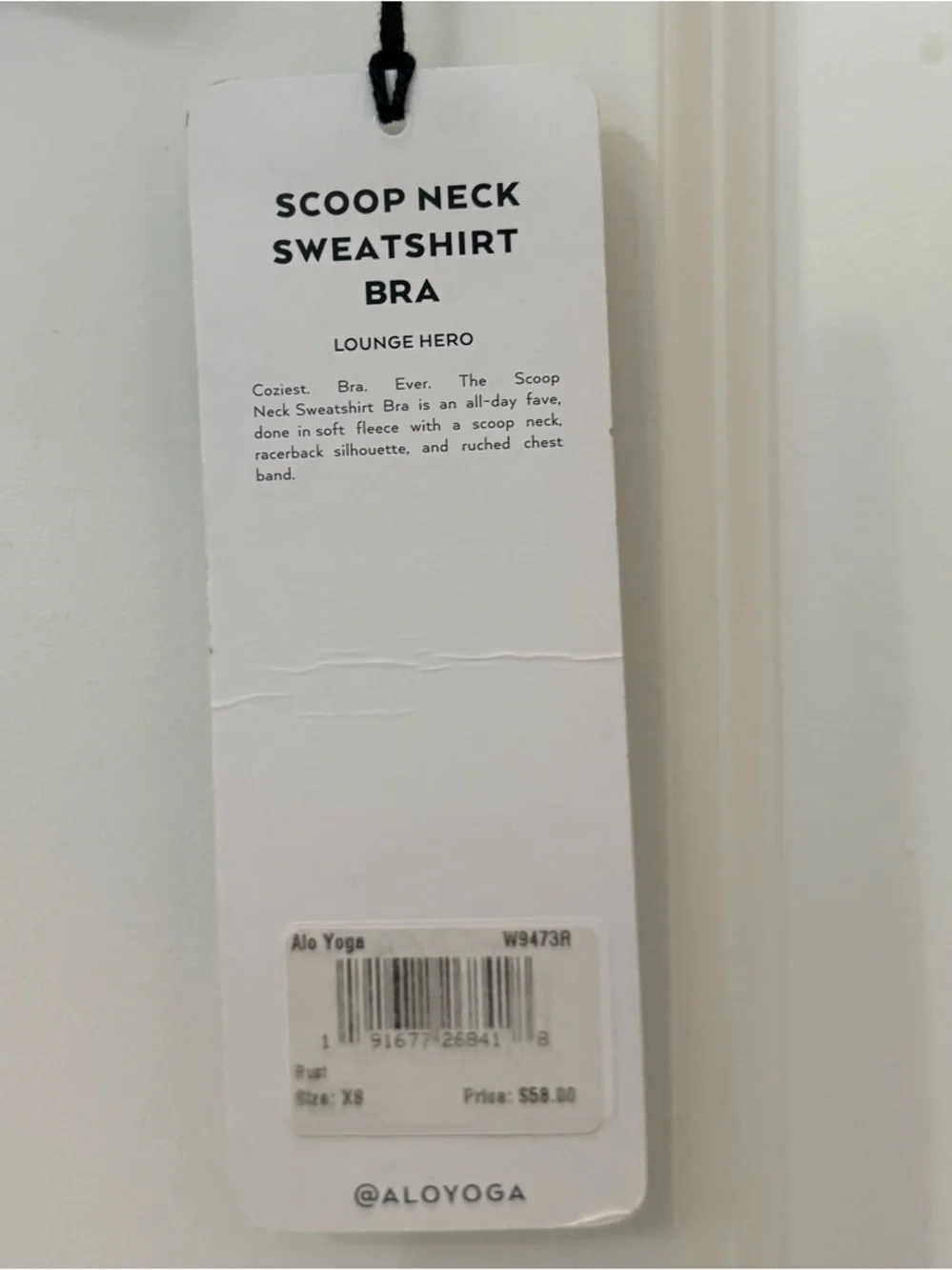 NWT ALO Yoga Scoop Neck Sweatshirt Bra XS in Rust - Picture 3 of 5